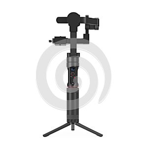 DSLR or Video Camera Gimbal Stabilization Tripod System. 3d Rendering