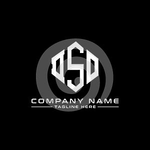 DSO letter logo design with polygon shape. DSO polygon and cube shape logo design. DSO hexagon vector logo template white and