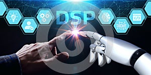 DSP - Demand Side Platform. Business, Technology, Internet and network concept