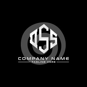 DSS letter logo design with polygon shape. DSS polygon and cube shape logo design. DSS hexagon vector logo template white and