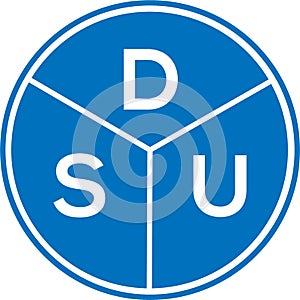 DSU letter logo design on white background. DSU creative circle letter logo concept. DSU letter design