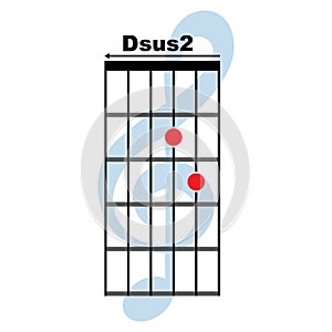 Dsus2 guitar chord icon