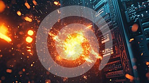 dt cinematic depiction of a data server explosion