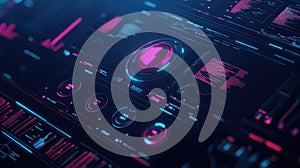 dt 3d rendered style of a dynamic tech dashboard