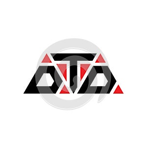 DTD triangle letter logo design with triangle shape. DTD triangle logo design monogram. DTD triangle vector logo template with red