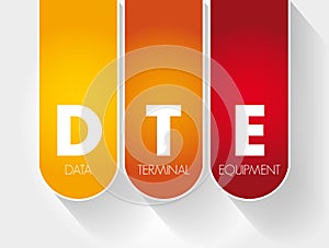 DTE - Data Terminal Equipment acronym, technology concept background