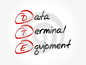 DTE - Data Terminal Equipment acronym, technology concept background