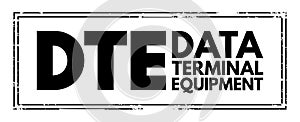 DTE - Data Terminal Equipment acronym, technology concept background