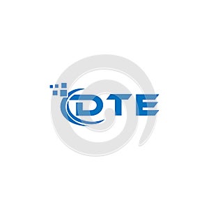 DTE letter logo design on white background. DTE creative initials letter logo concept. DTE letter design
