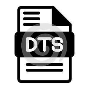 Dts file icon. Audio format symbol Solid icons, Vector illustration. can be used for website interfaces, mobile applications and