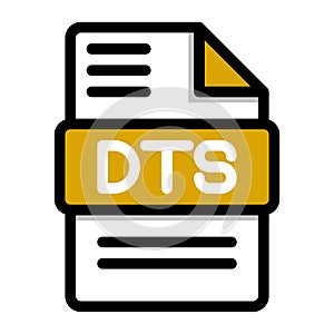 Dts file icon. flat audio file, icons format symbols. Vector illustration. can be used for website interfaces, mobile applications