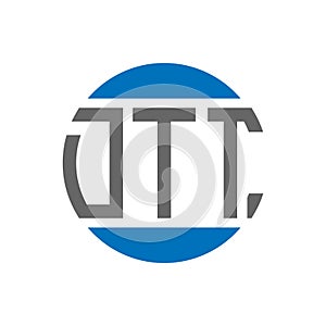 DTT letter logo design on white background. DTT creative initials circle logo concept