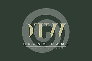 DTW abstract letter logo design