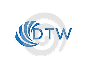 DTW letter logo design on white background. DTW creative circle letter logo concept