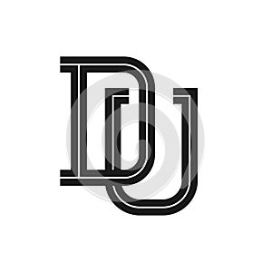 DU Letter bold style logo template.