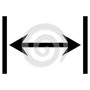 Dual arrow line icon, equivalent width vector, width distance measurement