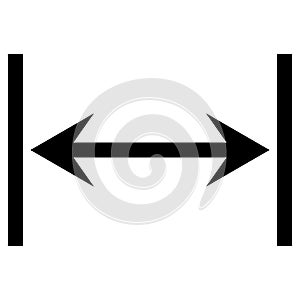 Dual arrow line icon, equivalent width vector, width distance measurement photo