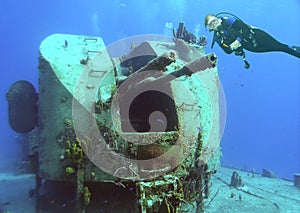 Dual Deck Cannon on Bow of Sunken Frigate photo