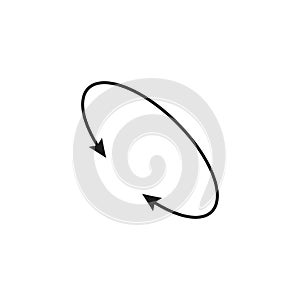 Dual double ended semi circle arrow. Semicircular round long two sided arrow. photo