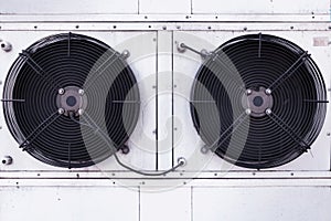 Dual fan installation of industrial air conditioning.