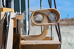 Dual headlamps on a wheel loader