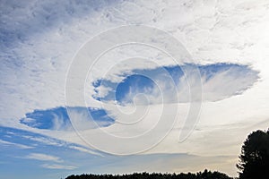 Dual hole punch cloud photo