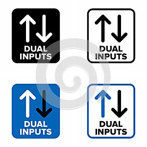 Dual inputs adapters information sign