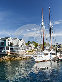 A Dual Masted Schooner at Anchor