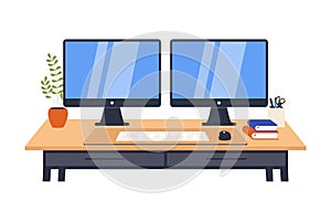 Dual Screen Workstation and Home Office Setup