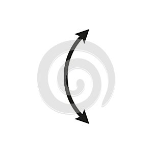 Dual semi circle arrow. Vector illustration. Semicircular curved thin long double ended arrow. photo