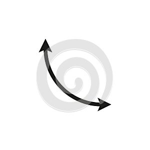 Dual semi circle arrow. Vector illustration. Semicircular curved thin long double ended arrow. photo