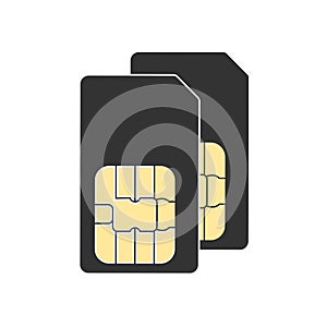 Dual SIM card icon. Vector illustration, flat design.