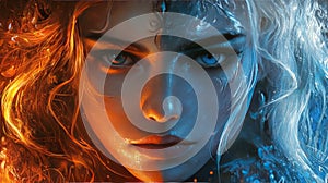 Duality of Elements: Fire and Ice Concept Art