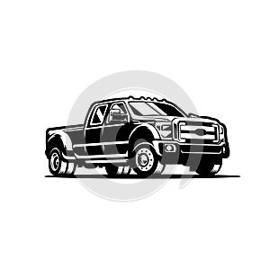 Dually truck diesel side view vector isolated