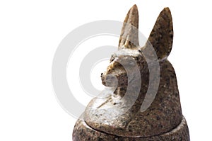 Duamutef, the jackal-headed made of Aswan red granite