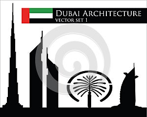 Dubai architecture vector set