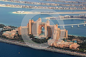 Dubai Atlantis Hotel The Palm Island aerial view photography