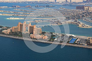 Dubai Atlantis Hotel The Palm Jumeirah Island aerial view photography