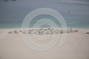 Dubai, beach with white sand and sea view