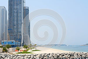 Dubai Beachfront Development and Construction. Dubai, UAE - August 15, 2023