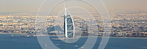 Dubai Burj Al Arab Hotel boats panorama panoramic aerial view ph