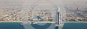 Dubai Burj Al Arab Hotel panorama panoramic aerial view photography