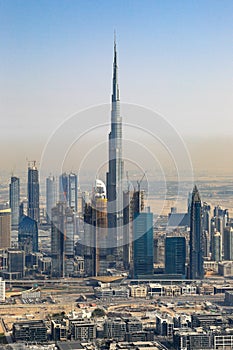 Dubai Burj Khalifa building Downtown vertical portrait aerial vi