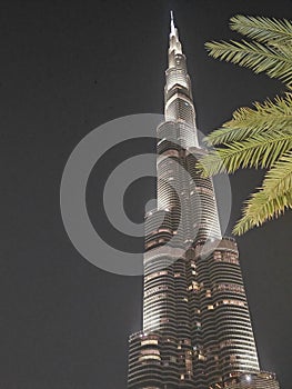 Dubai burji khaifa night time view