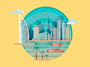 Dubai city building icon