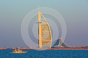 Dubai city center and luxury hotels on Jumeirah beach,Dubai,United Arab Emirates