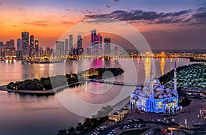 Dubai city center skyline, United Arab Emirates