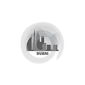 Dubai city cool skyline logo illustration