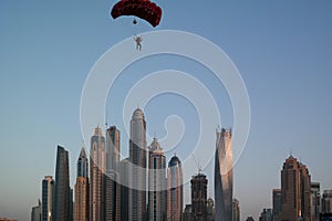 Dubai city fun parachuting and water activities, Tourist attractions at Dubai Marina