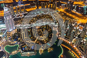 Dubai city skyline at night